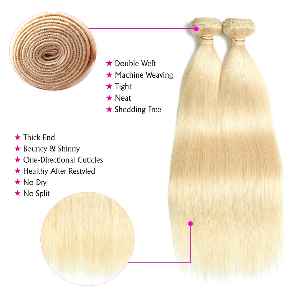 Luxapink blonde straight bundle